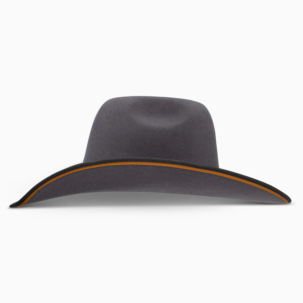 Resistol Tuff Hedeman Ranger Rider B wool felt western hat in grey, front view showcasing the classic cattleman crease.
