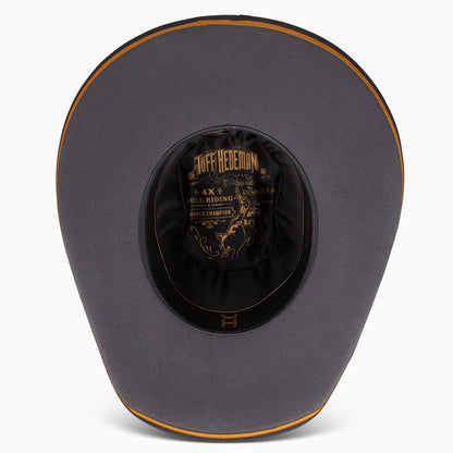 Resistol Tuff Hedeman Ranger Rider B wool felt western hat, interior view highlighting the high-quality leather sweatband.