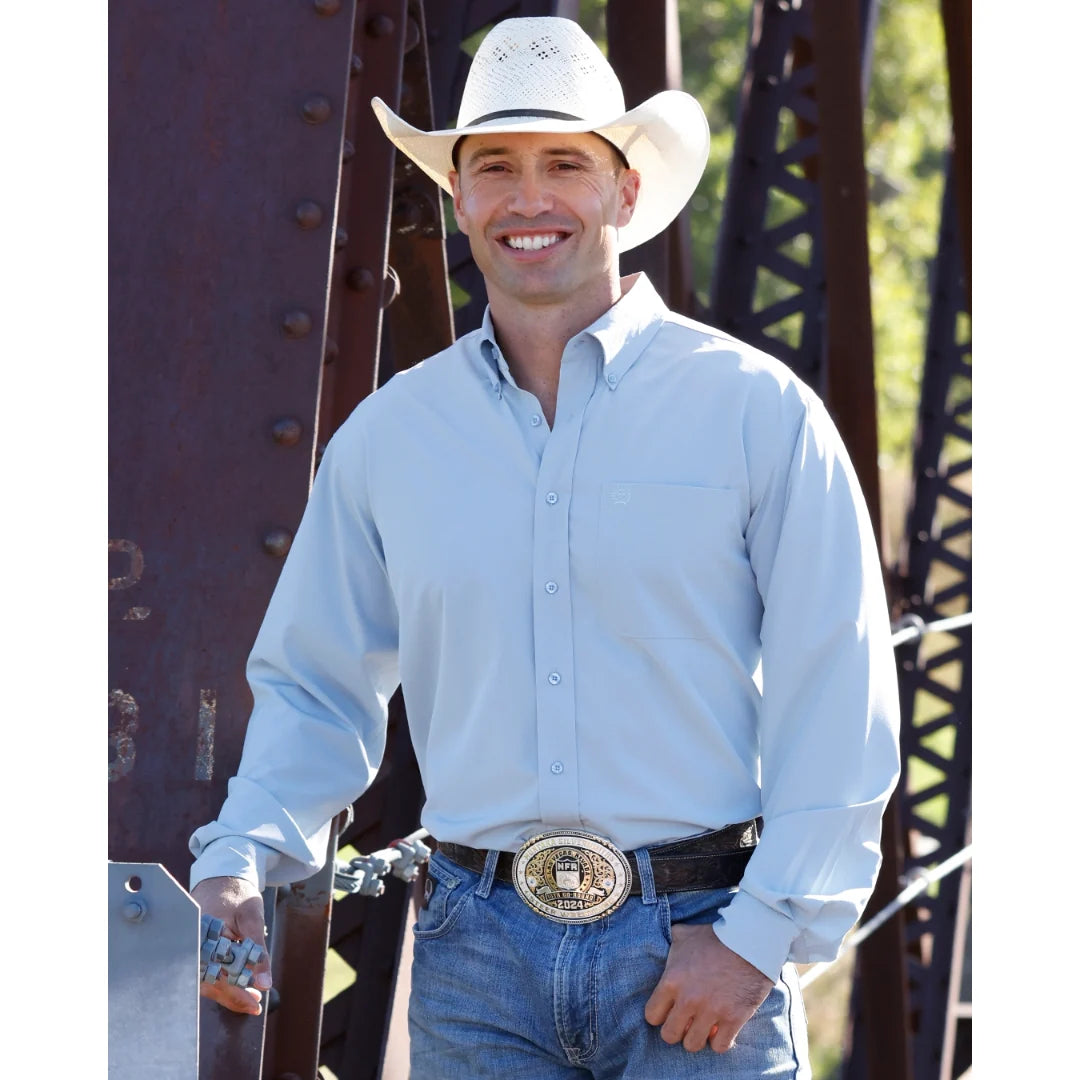 Cinch Men's Light Blue ArenaFlex Long Sleeve Shirt