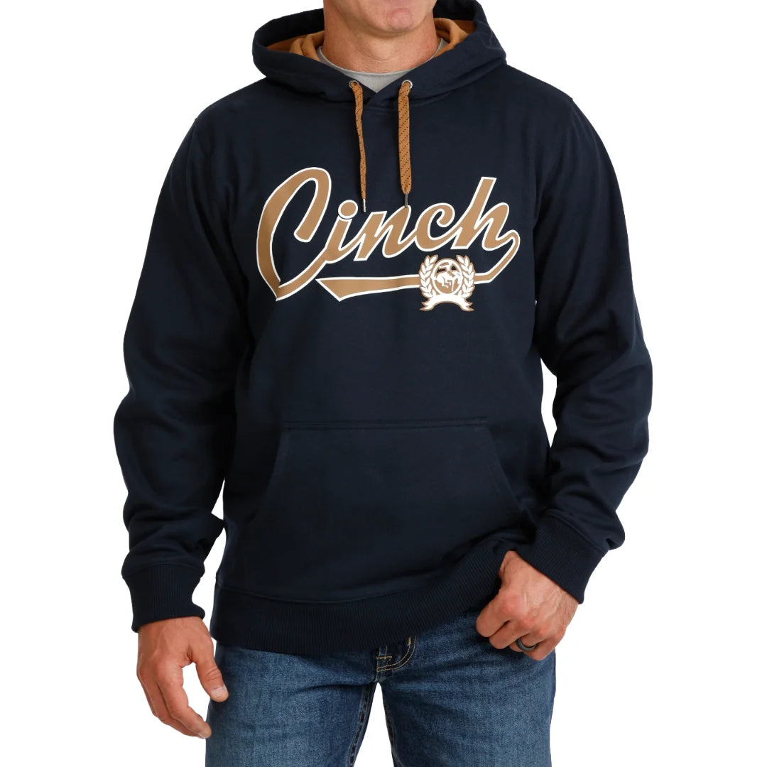 Cinch Men's Navy Fleece Logo Pullover Hoodie