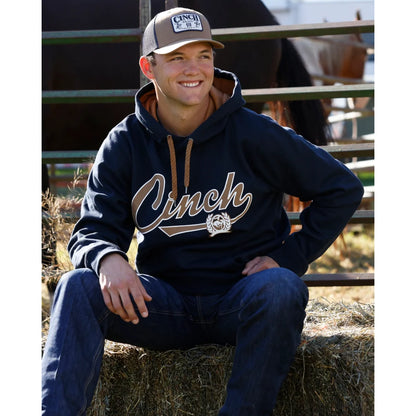 Cinch Men's Navy Fleece Logo Pullover Hoodie