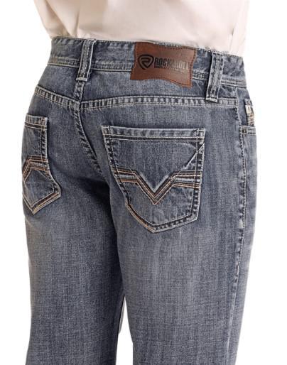 Rock&Roll Denim Men's Double Barrel Straight Boot Cut Jeans