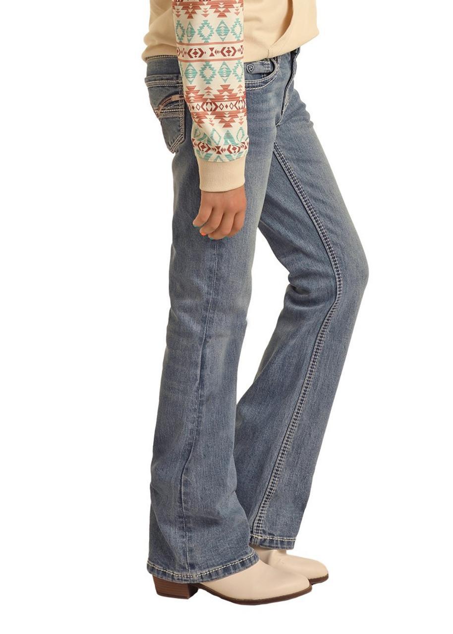 Rock & Roll Girl's Mid Rise Regular Fit Bootcut Jeans  BG4MD03696