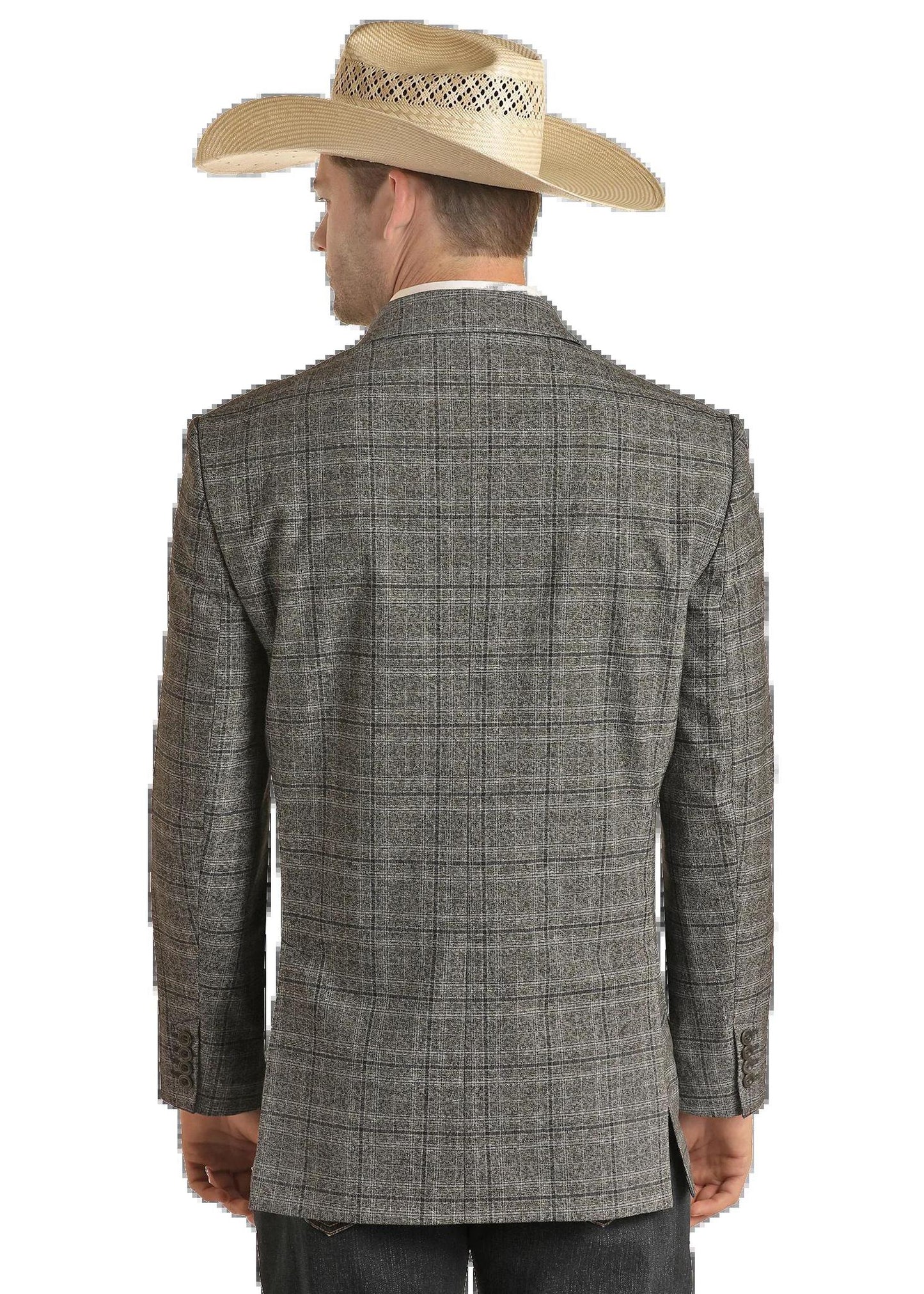 Rock & Roll Men's Charcoal Windowpane Plaid Sport Coat weis-western-wear