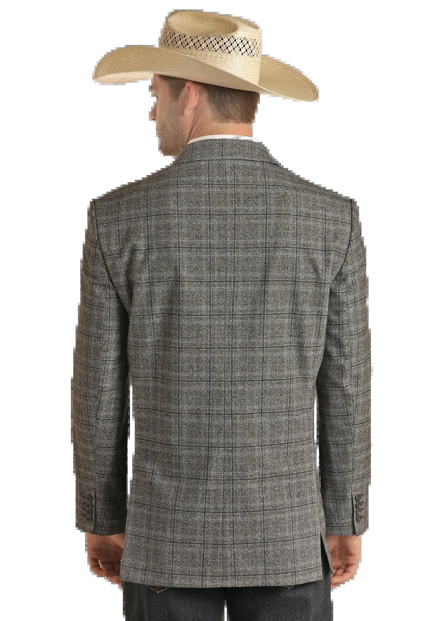 Rock & Roll Men's Charcoal Windowpane Plaid Sport Coat weis-western-wear