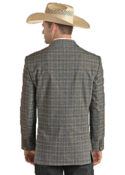 Rock & Roll Men's Charcoal Windowpane Plaid Sport Coat weis-western-wear