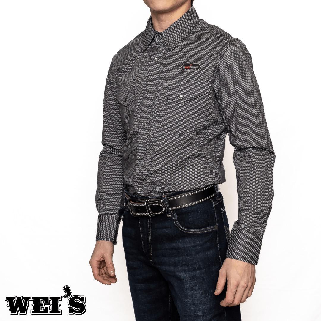 Rock & Roll Men's Long Sleeve Geo Woven Snap Shirt