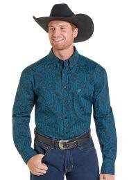 Rock & Roll Men's Paisley Long Sleeve Button Down weis-western-wear