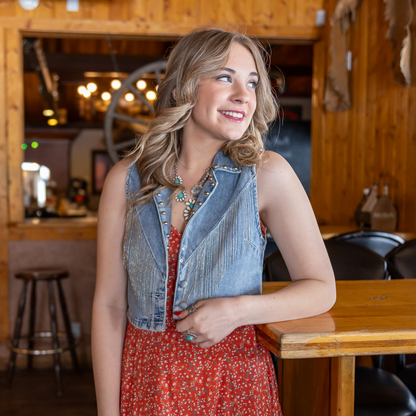 Rock & Roll Women's Denim Fringe Vest