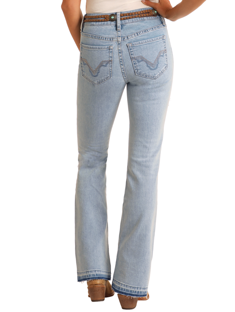 Rock & Roll Women's Distressed High Rise Bootcut Jeans