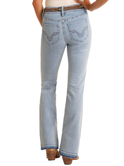 Rock & Roll Women's Distressed High Rise Bootcut Jeans