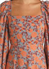 Rock & Roll Women's Floral Print Blouson Sleeve Dress BWD2R03262- CLEARANCE