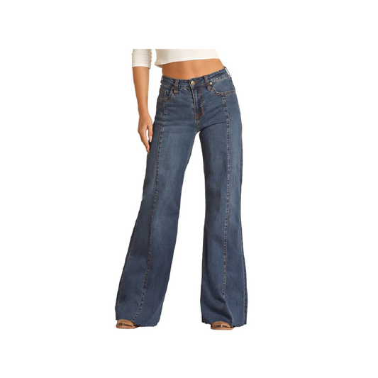 Rock & Roll Women's Jeans Palazzo High Rise Flare