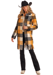 Rock & Roll Women's Long Coat with Fringe