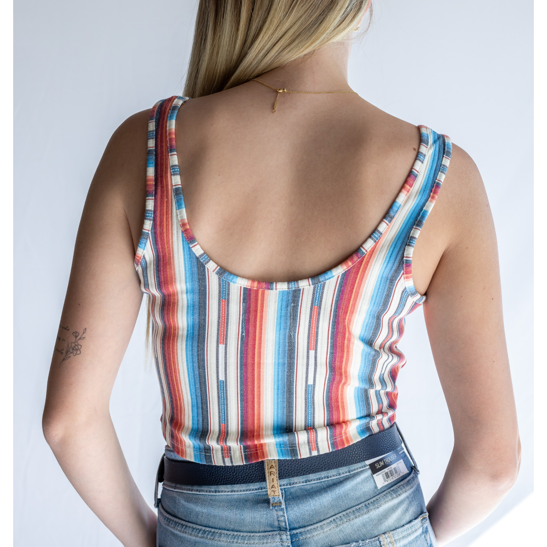 Rock & Roll Women's Motif Stripe Tank AW20T02121