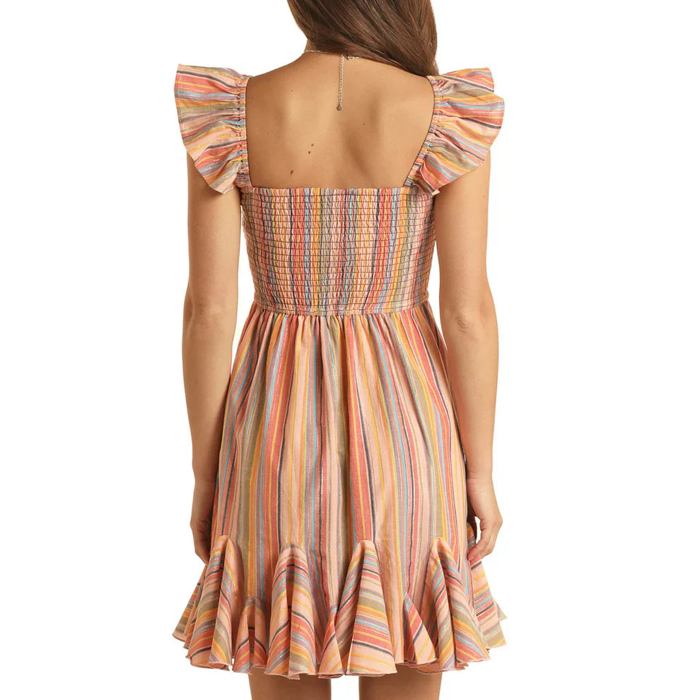 Rock & Roll Women's Multi Stripe Mini Dress -Clearance