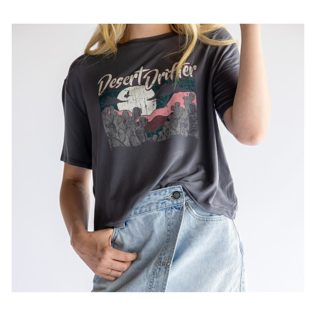 Rock & Roll Women’s T-Shirt Desert Drifter Boxy Tee 49T3049 - Clearance