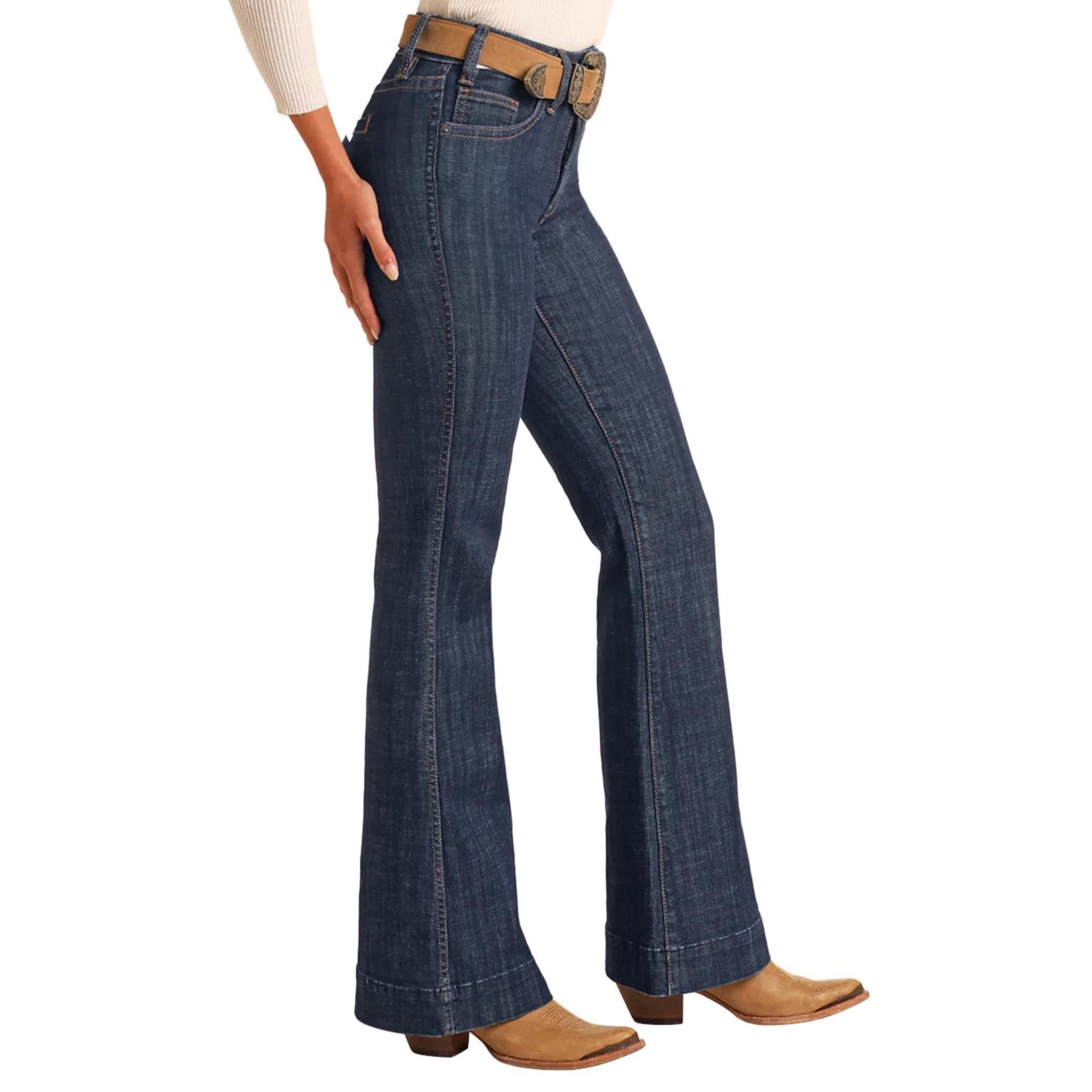 Rock & Roll Women's Welt Pocket High Rise Trouser Jean