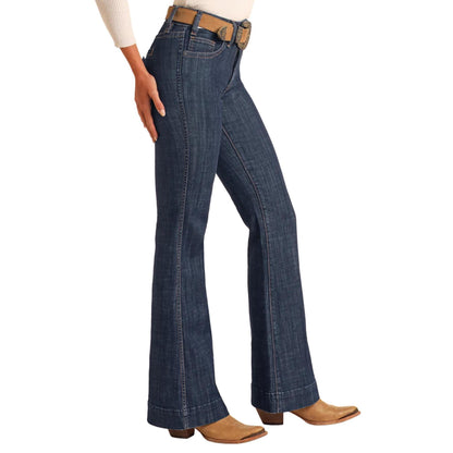 Rock & Roll Women's Welt Pocket High Rise Trouser Jean