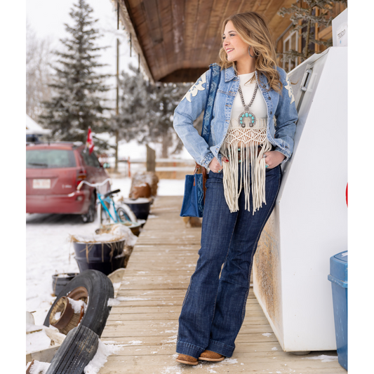 Rock & Roll Women's Welt Pocket High Rise Trouser Jean