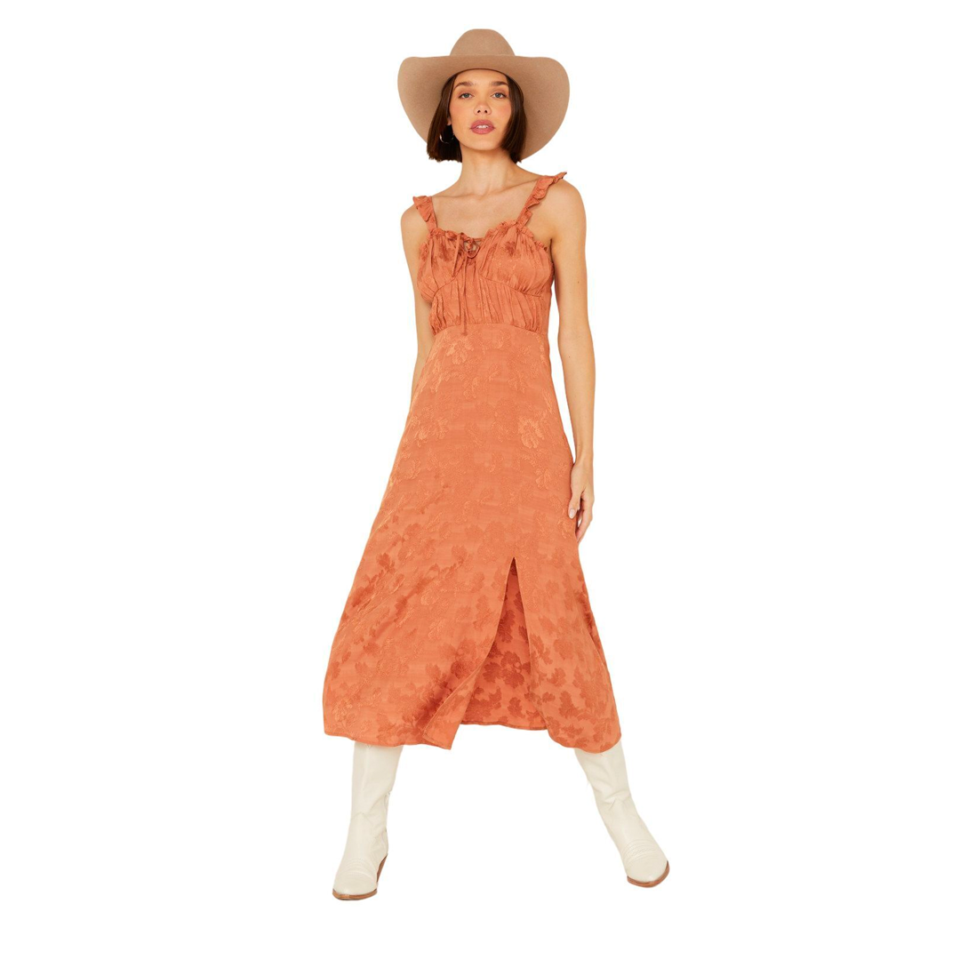 Rock and Roll Denim Women's Sleeveless Smocked Midi Dress BWD0R03306 weis-western-wear