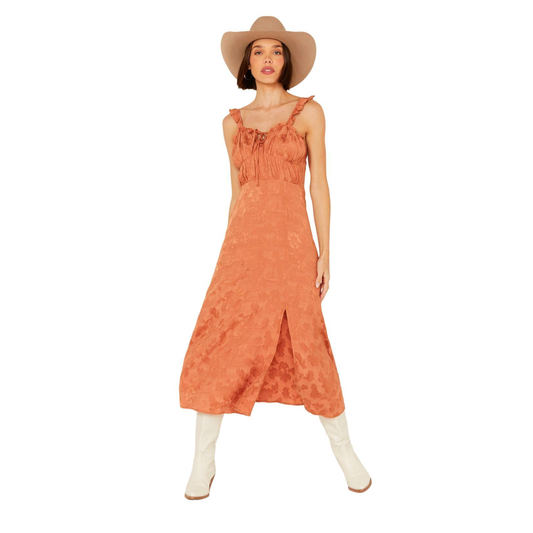 Rock and Roll Denim Women's Sleeveless Smocked Midi Dress  BWD0R03306