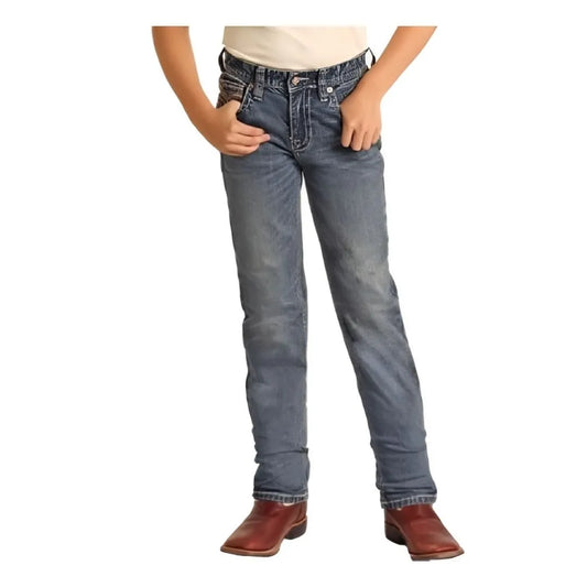 Rock & Roll Boy’s Jean Revolver Slim Fit Straight Leg Stretch