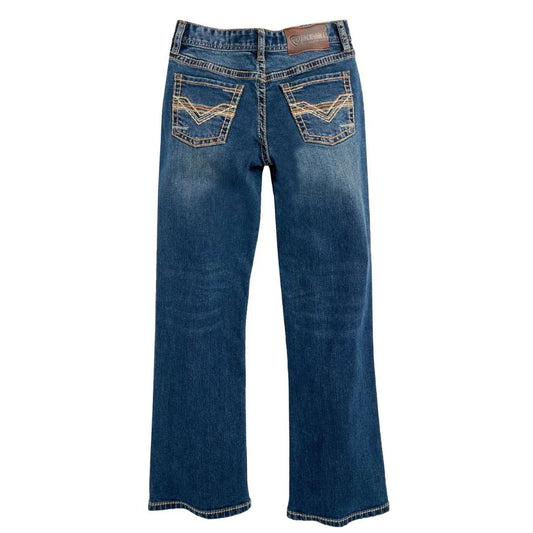 Rock & Roll Denim Boy's BB Gun Dark Wash Ladder Boot Cut Jean
