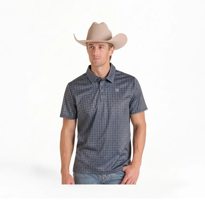 Rock & Roll Denim Men's Medallion Short Sleeve Polo Shirt