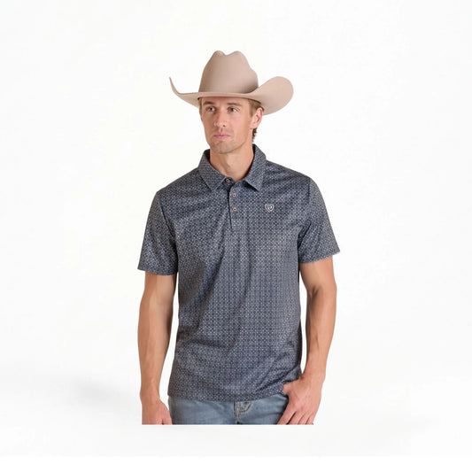 Rock & Roll Denim Men's Medallion Short Sleeve Polo Shirt