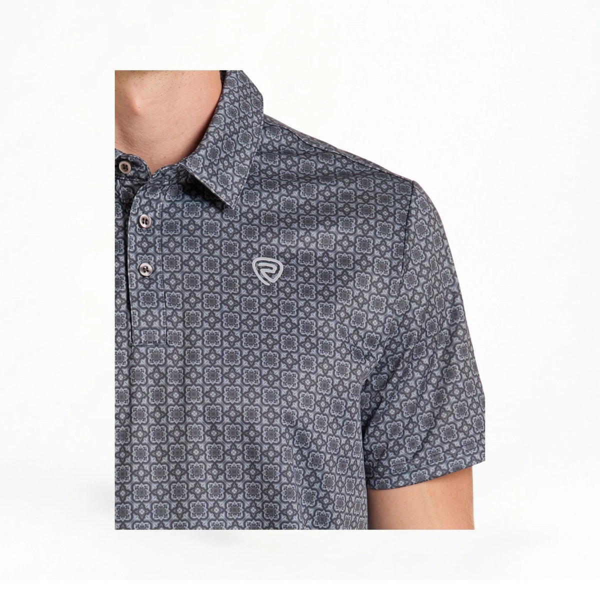 Rock & Roll Denim Men's Medallion Short Sleeve Polo Shirt