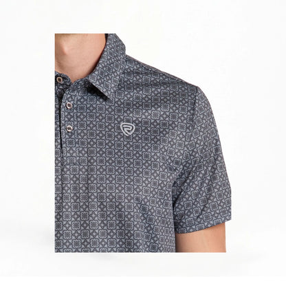 Rock & Roll Denim Men's Medallion Short Sleeve Polo Shirt