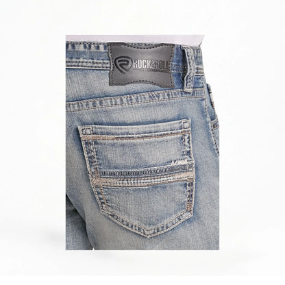 Rock & Roll Denim Men's Slim Fit Straight Stitch Pocket Straight Leg Jeans