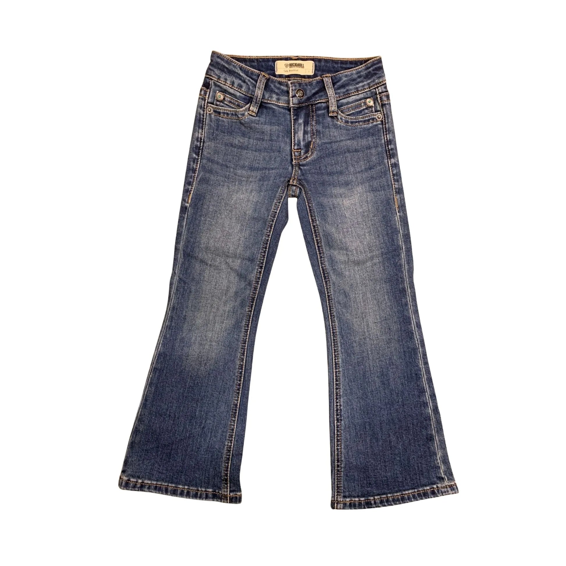 Rock & Roll Girl's Double Coin Pocket Bootcut Jean weis-western-wear