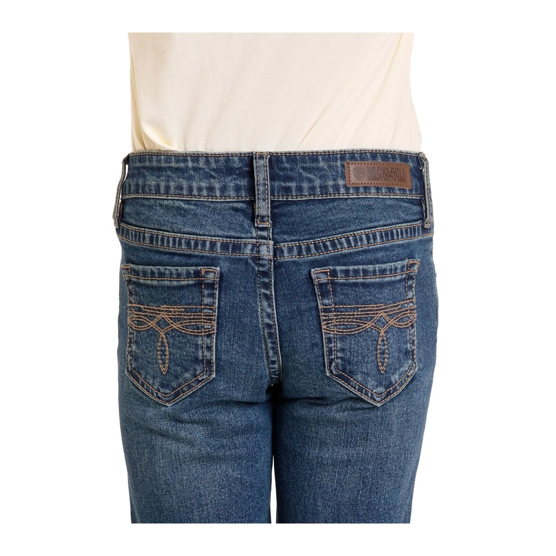 Rock & Roll Girl's Double Coin Pocket Bootcut Jean weis-western-wear