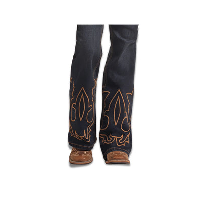 Rock & Roll Girl's Embroidered Denim Mid-Rise Trouser Jeans weis-western-wear