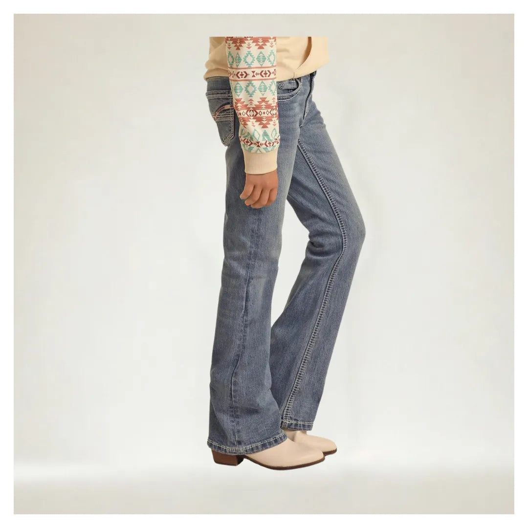 Rock & Roll Girl's Mid Rise Regular Fit Bootcut Jeans