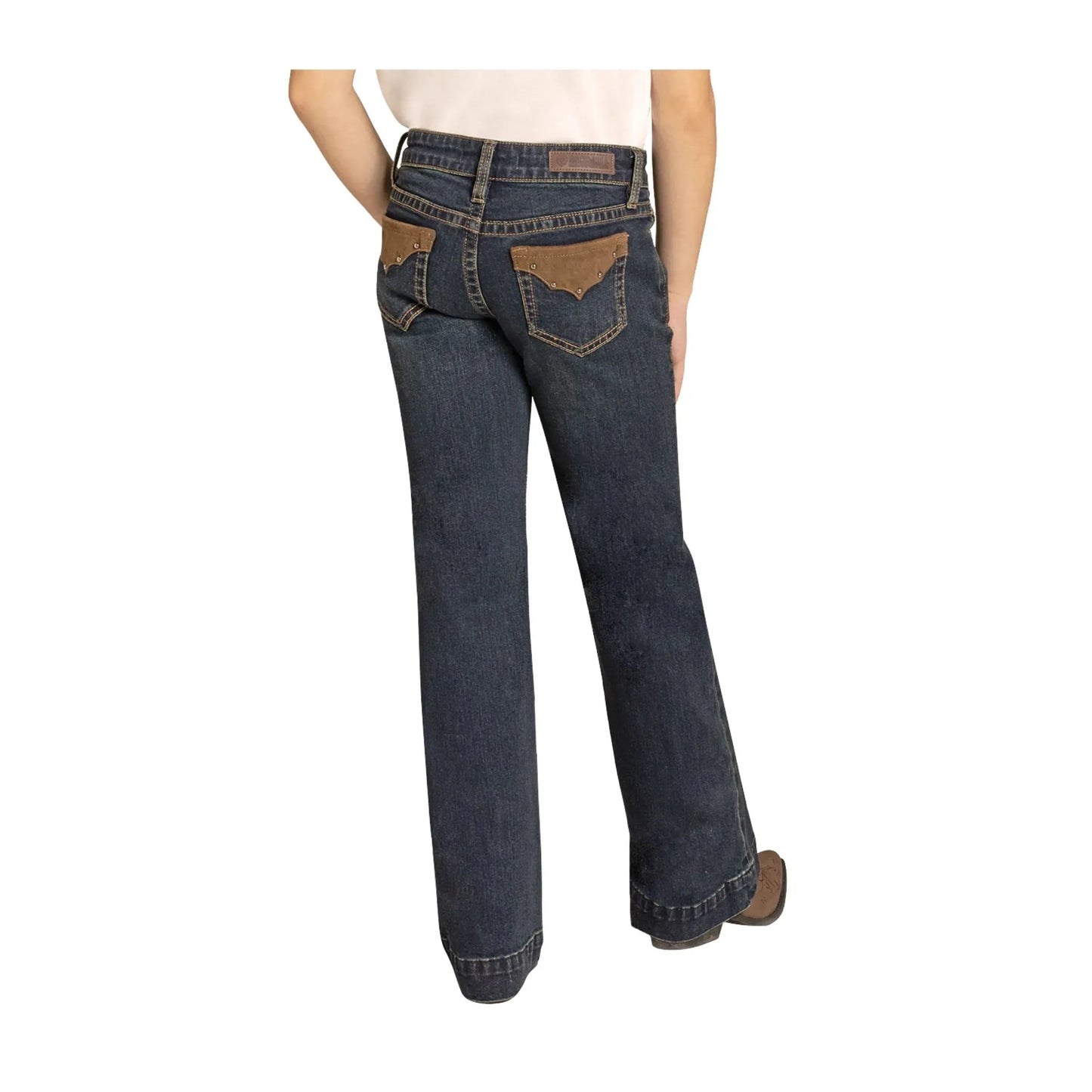 Rock & Roll Girls' Suede Pocket Trouser Jeans weis-western-wear