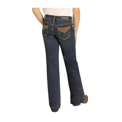 Rock & Roll Girls' Suede Pocket Trouser Jeans weis-western-wear