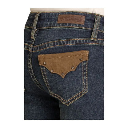 Rock & Roll Girls' Suede Pocket Trouser Jeans weis-western-wear