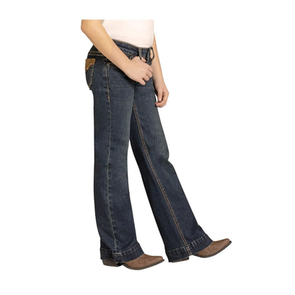 Rock & Roll Girls' Suede Pocket Trouser Jeans weis-western-wear