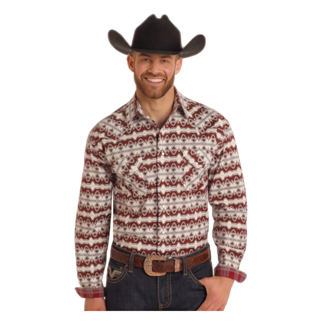 Panhandle Slim Men's Long sleeves Snap - Maroon