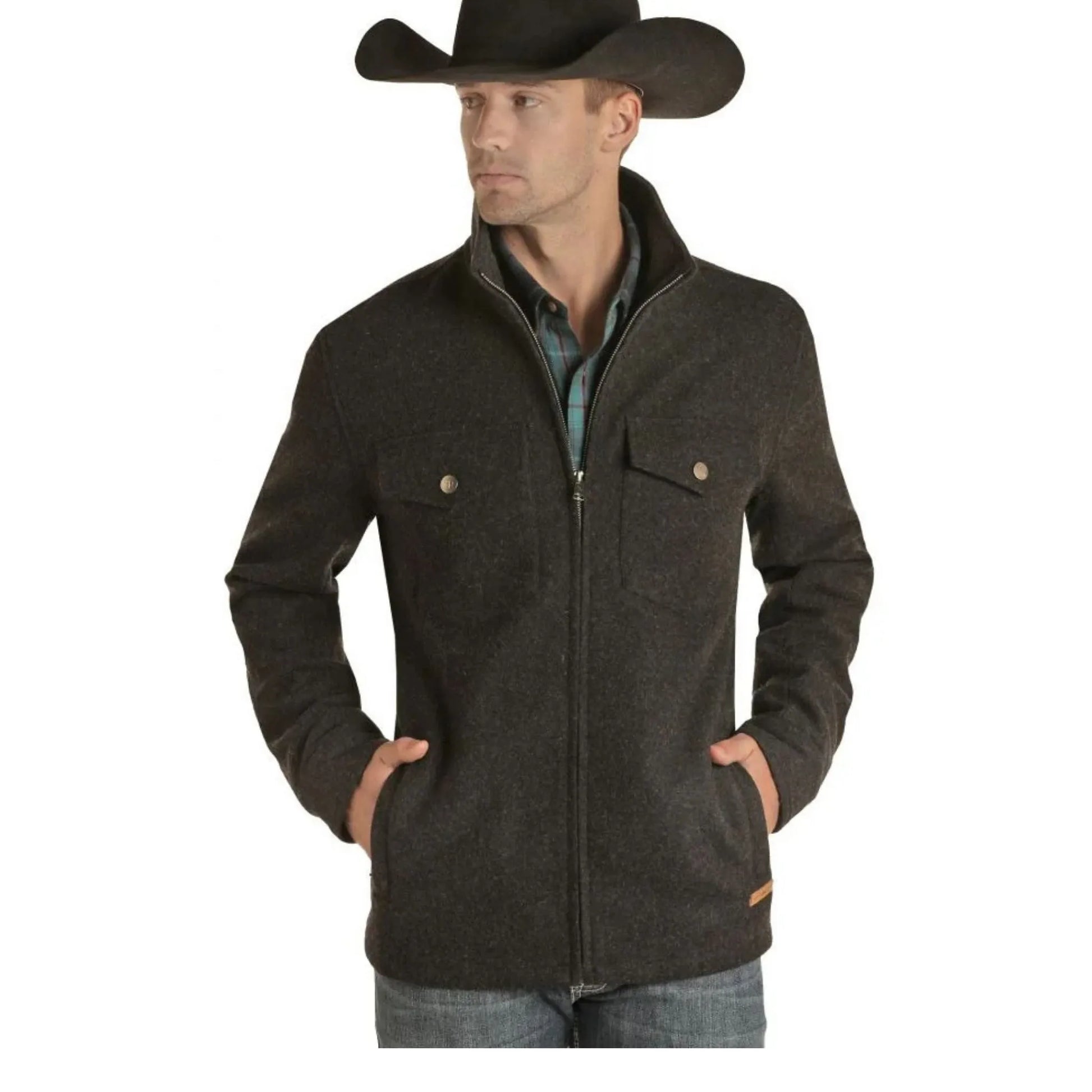 Rock & Roll Men's Heather Wool Coat - Black weis-western-wear