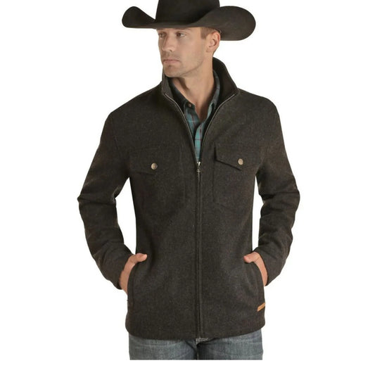 Rock & Roll Men's Heather Wool Coat - Black weis-western-wear