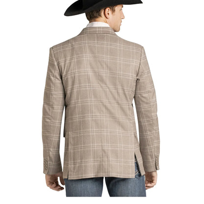 Rock & Roll Men's Plaid Blazer/Sports Coat - Taupe weis-western-wear