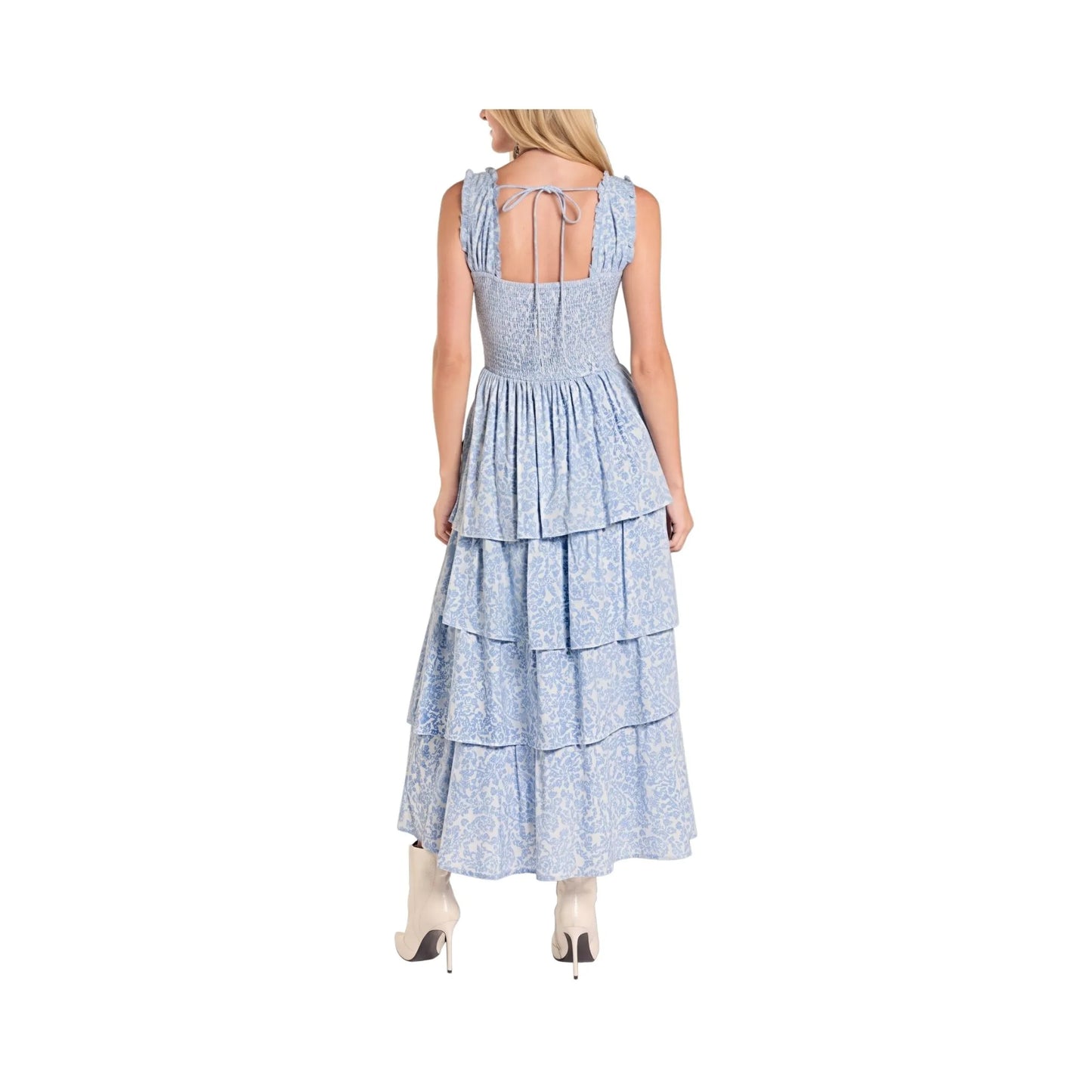 Rock & Roll Women's Flower Print Tiered Dress