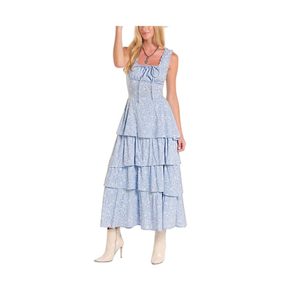 Rock & Roll Women's Flower Print Tiered Dress