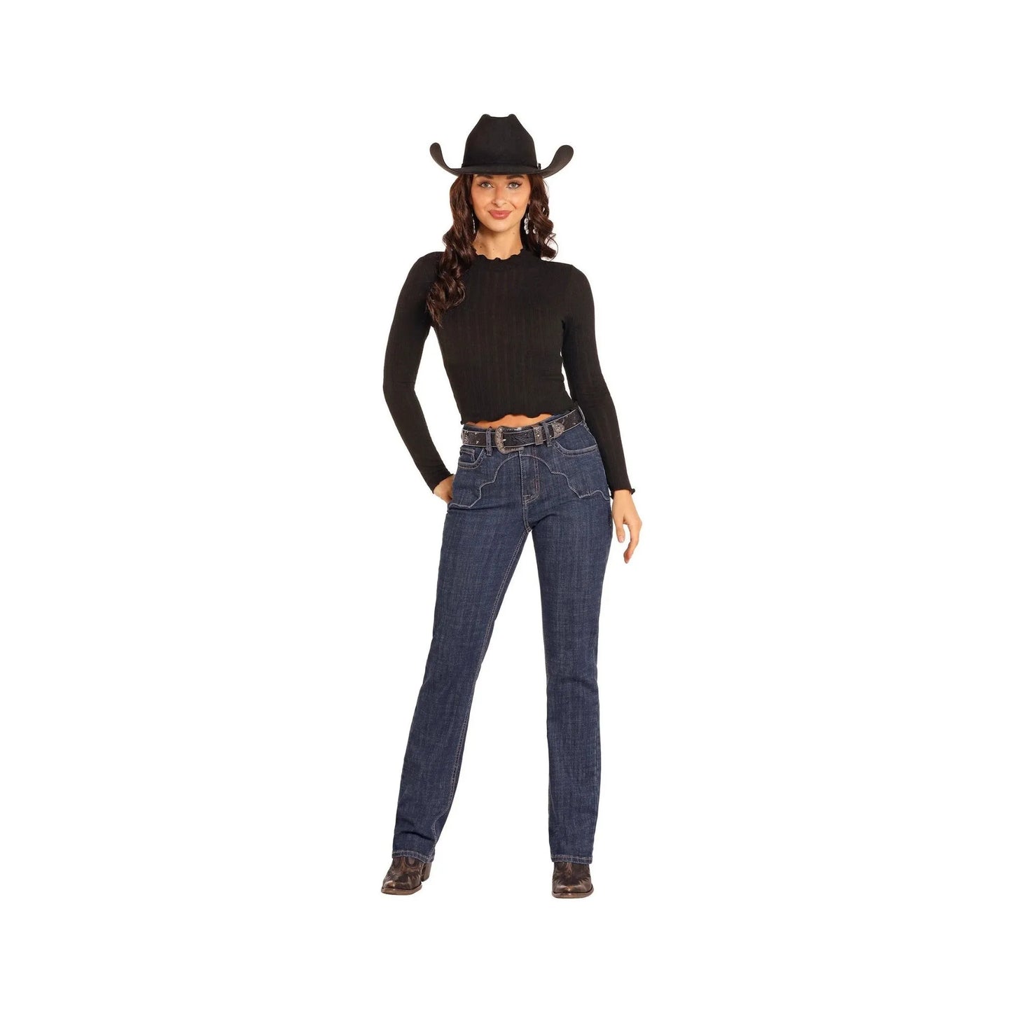 Rock&Roll Women's High Rise Modest Boot Denim Jeans