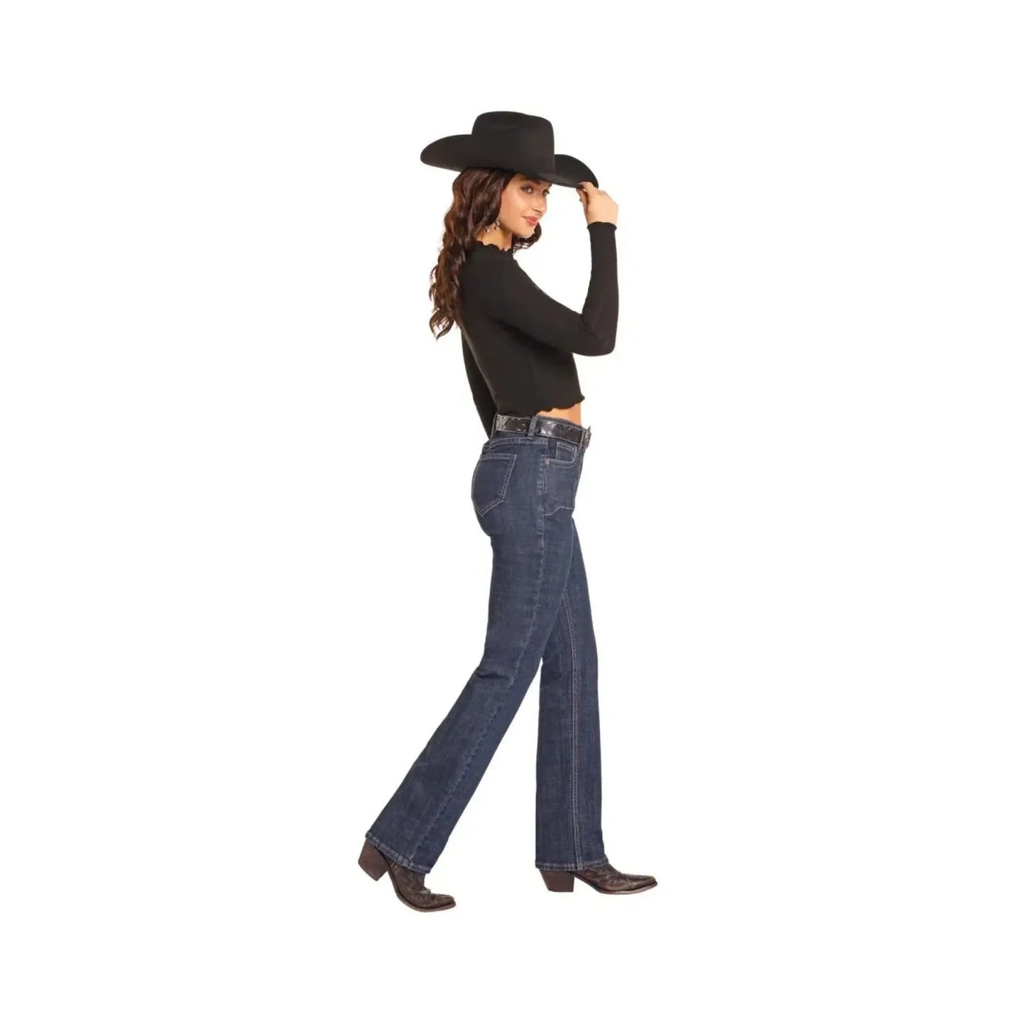 Rock&Roll Women's High Rise Modest Boot Denim Jeans
