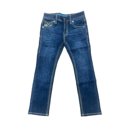 Rock&Roll Boy's Brown Stitched Revolver Slim Fit Jean